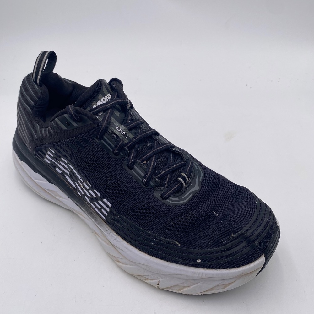 Hoka One One Bondi‎ 6 Running Shoes Men 10 Black Maximal Cushion 1019269 BLK